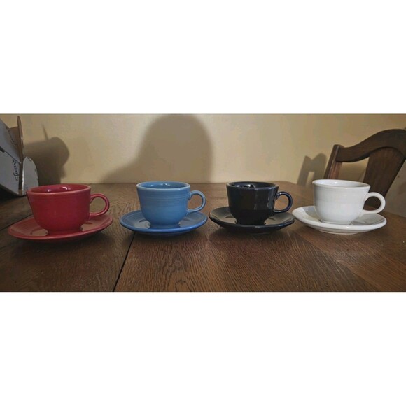 Fiesta Cups & Sanucers - Set Of 4 Excellent Condition. Post 1986 Colors - Picture 1 of 6